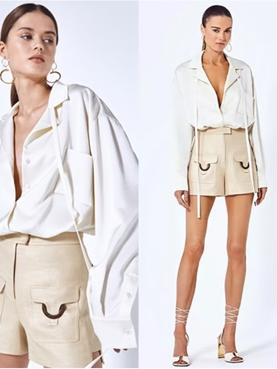 Alexis Pants - ALEXIS Fio Short Natural Beige Cargo Shorts NWT Size S